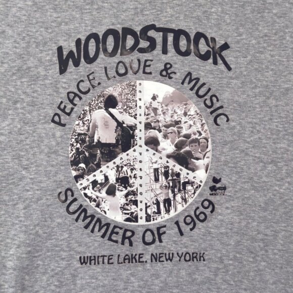 Woodstock Sweatshirt 2XL Gray Peace Love Music Retro Festival Style Men Women - Picture 3 of 9